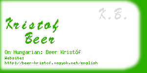 kristof beer business card