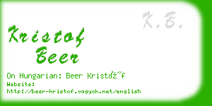 kristof beer business card